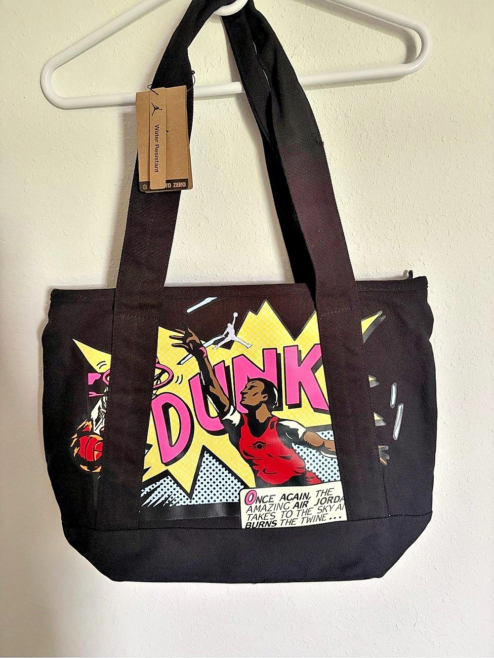 Jordan Dunk comic Tote bag in Black & Yellow NWT